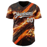 Custom Black White-Orange Las Vegas Poker Club Authentic Baseball Jersey
