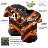 Custom Black White-Orange Las Vegas Poker Club Authentic Baseball Jersey