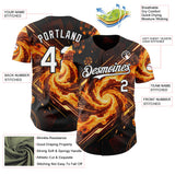 Custom Black White-Orange Las Vegas Poker Club Authentic Baseball Jersey
