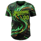 Custom Black-Neon Green Las Vegas Poker Club Authentic Baseball Jersey
