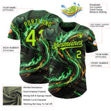 Custom Black-Neon Green Las Vegas Poker Club Authentic Baseball Jersey