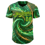 Custom Green Neon Green-Black Las Vegas Poker Club Authentic Baseball Jersey