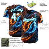 Custom Blue White Orange-Lakes Blue Las Vegas Poker Club Authentic Baseball Jersey
