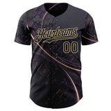 Custom Purple Black-Vegas Gold Las Vegas Poker Club Authentic Baseball Jersey