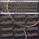 Custom Purple Black-Vegas Gold Las Vegas Poker Club Authentic Baseball Jersey
