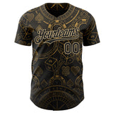 Custom Black-Vegas Gold Las Vegas Poker Club Authentic Baseball Jersey