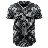 Custom Black-White Las Vegas Poker Club Authentic Baseball Jersey