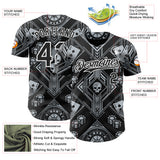 Custom Black-White Las Vegas Poker Club Authentic Baseball Jersey
