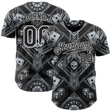 Custom Black-White Las Vegas Poker Club Authentic Baseball Jersey