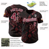Custom Black Crimson-White Las Vegas Poker Club Authentic Baseball Jersey