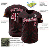 Custom Black Crimson-White Las Vegas Poker Club Authentic Baseball Jersey