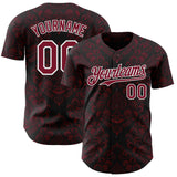Custom Black Crimson-White Las Vegas Poker Club Authentic Baseball Jersey