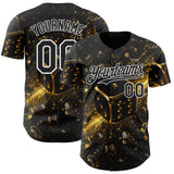 Custom Black-White Las Vegas Poker Club Authentic Baseball Jersey