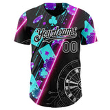 Custom Black-White Las Vegas Poker Club Authentic Baseball Jersey