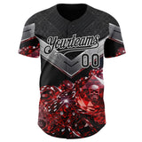 Custom Black-White Las Vegas Poker Club Authentic Baseball Jersey