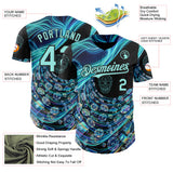 Custom Black-Ice Blue Las Vegas Poker Club Authentic Baseball Jersey