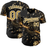 Custom Black Old Gold-White Las Vegas Poker Club Authentic Baseball Jersey