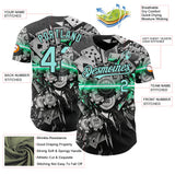 Custom Black-Ice Blue Las Vegas Poker Club Authentic Baseball Jersey
