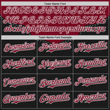 Custom Black Crimson-White Baroque Floral Scroll Authentic Baseball Jersey
