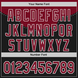 Custom Black Crimson-White Baroque Floral Scroll Authentic Baseball Jersey