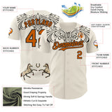 Custom Cream Texas Orange-Black Baroque Floral Scroll Authentic Baseball Jersey