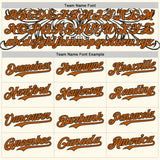 Custom Cream Texas Orange-Black Baroque Floral Scroll Authentic Baseball Jersey