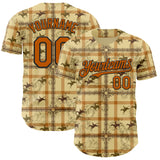 Custom Yellow Texas Orange-Black Western Cowboy Authentic Baseball Jersey