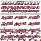 Custom White Crimson-Black Flame Feather Authentic Baseball Jersey
