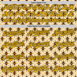 Custom Yellow Gold-Black Geometric Ethnic Authentic Baseball Jersey