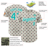 Custom White-Aqua Tribal Ethnic Authentic Baseball Jersey