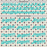 Custom White-Aqua Tribal Ethnic Authentic Baseball Jersey