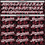 Custom Black White-Burgundy Abstract Authentic Baseball Jersey