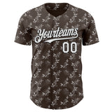 Custom Steel Gray White-Black Baroque Floral Scroll Authentic Baseball Jersey