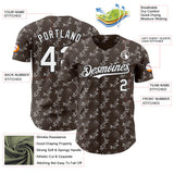 Custom Steel Gray White-Black Baroque Floral Scroll Authentic Baseball Jersey