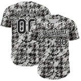 Custom White-Black Floral Authentic Baseball Jersey