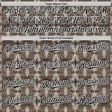 Custom Brown Black-White Geometric Ethnic Authentic Baseball Jersey
