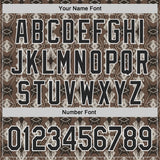 Custom Brown Black-White Geometric Ethnic Authentic Baseball Jersey