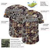 Custom Brown Black-White Baroque Floral Scroll Authentic Baseball Jersey