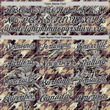 Custom Brown Black-White Baroque Floral Scroll Authentic Baseball Jersey