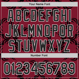 Custom Crimson Black-White Baroque Floral Scroll Authentic Baseball Jersey