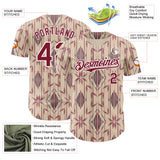Custom City Cream Crimson-White Geometric Ethnic Authentic Baseball Jersey