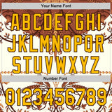 Custom Brown-Gold Baroque Floral Scroll Authentic Baseball Jersey
