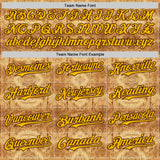 Custom Brown-Gold Abstract Authentic Baseball Jersey