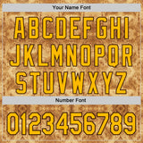 Custom Brown-Gold Abstract Authentic Baseball Jersey