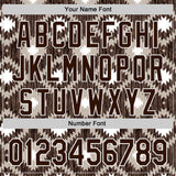 Custom Brown-White Geometric Ethnic Authentic Baseball Jersey
