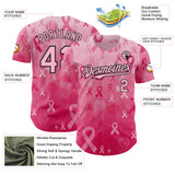 Custom Pink Light Pink-Black Breast Cancer Awareness Pink Ribbon Authentic Baseball Jersey