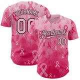 Custom Pink Light Pink-Black Breast Cancer Awareness Pink Ribbon Authentic Baseball Jersey