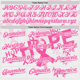 Custom White-Pink Breast Cancer Awareness Pink Ribbon Hope Authentic Baseball Jersey