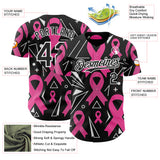 Custom Black Pink-White Breast Cancer Awareness Pink Ribbon Authentic Baseball Jersey