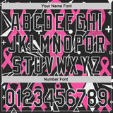 Custom Black Pink-White Breast Cancer Awareness Pink Ribbon Authentic Baseball Jersey